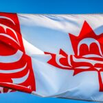 A First Nations rendition of the Canadian flag